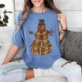 Christmas Snowman Made Of Books Holiday Reading Xmas Women's Comfort Colors T-Shirt Chalky Mint