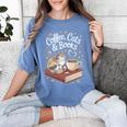 Coffee Cats & Books Cute Cat Book Lover Reading Women's Comfort Colors T-Shirt Chalky Mint Coffee Cats & Books Cute Cat Book Lover Reading Women's Comfort Colors T-Shirt Chalky Mint