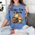 Coffee Cats And Books Lover For Women & Girls Coffee Women's Comfort Colors T-Shirt Chalky Mint Coffee Cats And Books Lover For Women & Girls Coffee Women's Comfort Colors T-Shirt Chalky Mint