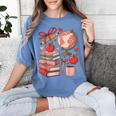 Coquette Teacher School Supplies Bows Books Globe Apple Cute Women's Comfort Colors T-Shirt Chalky Mint