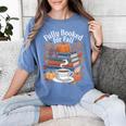 Cozy Autumn Books Fully Booked For Fall Books Pumpkin Women's Comfort Colors T-Shirt Chalky Mint