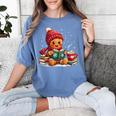 Cozy Gingerbread Christmas Reading Book Xmas Snowflakes Fall Women's Comfort Colors T-Shirt Chalky Mint