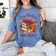Cozy Readers Book Society Fall Autumn Floral Pumpkin Season Women's Comfort Colors T-Shirt Chalky Mint