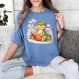 Crocodile Reading Book Watercolor Flowers Kids Women's Comfort Colors T-Shirt Chalky Mint Crocodile Reading Book Watercolor Flowers Kids Women's Comfort Colors T-Shirt Chalky Mint