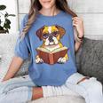 Cute Dog Boxer Reading Book Women's Comfort Colors T-Shirt Chalky Mint
