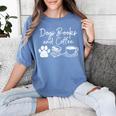 Cute Dogs Books And Coffee Pets Books Lovers Women's Comfort Colors T-Shirt Chalky Mint Cute Dogs Books And Coffee Pets Books Lovers Women's Comfort Colors T-Shirt Chalky Mint