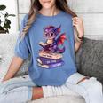 Cute Dragon Read Books Be Kind Stay Weird Book Lover Women's Comfort Colors T-Shirt Chalky Mint