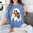 Cute Ghost Cat Reading Book Spooky Season Halloween Costume Women's Comfort Colors T-Shirt Chalky Mint Cute Ghost Cat Reading Book Spooky Season Halloween Costume Women's Comfort Colors T-Shirt Chalky Mint