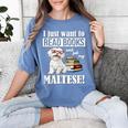 Cute Glasses Read Books & Pet My Maltese Lover Women's Comfort Colors T-Shirt Chalky Mint