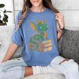 Cute Kawaii Dragon Fantasy Book Lover Book Nerd Women's Comfort Colors T-Shirt Chalky Mint