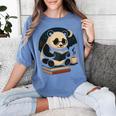 Cute Panda Reading Book Under Moon Bookworm Coffee Lover Women's Comfort Colors T-Shirt Chalky Mint
