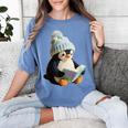 Cute Penguin Reading Book Faux-Crochet Print Women's Comfort Colors T-Shirt Chalky Mint