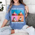 Cute Penguin Reading Book School Librarian Teacher Student Women's Comfort Colors T-Shirt Chalky Mint