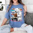 Cute Polar Bear Is Reading a Book Reading Polar Bear Women's Comfort Colors T-Shirt Chalky Mint