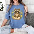 Cute Raccoon Reading Book Flowers Floral Women's Comfort Colors T-Shirt Chalky Mint
