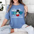 Cute Snowman Let It Snow I Have Books Reader Women's Comfort Colors T-Shirt Chalky Mint
