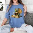 Dragon Bookworm Reading Book Graphic Women's Comfort Colors T-Shirt Chalky Mint Dragon Bookworm Reading Book Graphic Women's Comfort Colors T-Shirt Chalky Mint