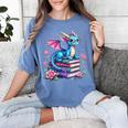 Dragons And Books Dragon Reading Book Lover Girl Bookworm Women's Comfort Colors T-Shirt Chalky Mint