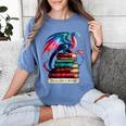 Dragons And Books Dragonworm Book Lover Reading Women's Comfort Colors T-Shirt Chalky Mint