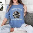 Easily Distracted By Books And Dragons Book Dragon Lover Women's Comfort Colors T-Shirt Chalky Mint