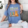 Easily Distracted By Cats And Books Book & Cat Lover Women's Comfort Colors T-Shirt Chalky Mint Easily Distracted By Cats And Books Book & Cat Lover Women's Comfort Colors T-Shirt Chalky Mint
