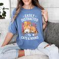 Easily Distracted By Cats And Books Cute Cat Sleeping Girls Women's Comfort Colors T-Shirt Chalky Mint