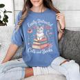 Easily Distracted By Cats And Books Reading Women's Comfort Colors T-Shirt Chalky Mint