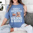 Easily Distracted By Goldens & Books Golden Retriever Dog Women's Comfort Colors T-Shirt Chalky Mint Easily Distracted By Goldens & Books Golden Retriever Dog Women's Comfort Colors T-Shirt Chalky Mint