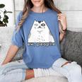 Ew People Introvert Sayings Sarcastic Cat Quote Women's Comfort Colors T-Shirt Chalky Mint