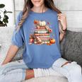 Fall Colors s I Love Fall s Books & Pumpkins Women's Comfort Colors T-Shirt Chalky Mint