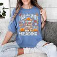 Fall In Love With Reading Book Autumn Pumpkins And Teachers Women's Comfort Colors T-Shirt Chalky Mint