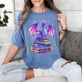 Fantasy Dragon Reading Books Bookworm Women's Comfort Colors T-Shirt Chalky Mint Fantasy Dragon Reading Books Bookworm Women's Comfort Colors T-Shirt Chalky Mint