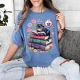 Fantasy Drama Tragedy Cute Cat Book Lover Readers Librarians Women's Comfort Colors T-Shirt Chalky Mint