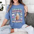 Fueled By Iced Coffee And Books Book Lover Retro Women's Comfort Colors T-Shirt Chalky Mint