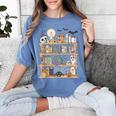 Ghost Book Reading Books Lover Teacher Happy Halloween Women's Comfort Colors T-Shirt Chalky Mint