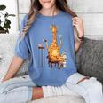 Giraffe Reading Tea Books Coffee Book Lover Graphic Women's Comfort Colors T-Shirt Chalky Mint