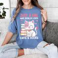 Girl Who Loves Cats And Books Cute Women's Comfort Colors T-Shirt Chalky Mint Girl Who Loves Cats And Books Cute Women's Comfort Colors T-Shirt Chalky Mint