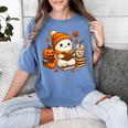 Halloween Ghost Reading Book Lovers Coffee Girl Women Women's Comfort Colors T-Shirt Chalky Mint Halloween Ghost Reading Book Lovers Coffee Girl Women Women's Comfort Colors T-Shirt Chalky Mint