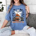 Haunted By My TBR Boo Halloween Book Lover Librarian Women's Comfort Colors T-Shirt Chalky Mint