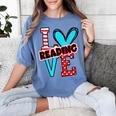 I Heart Books Love Reading Red And Stripe Animated Cat For Men Women Girls Kids Women's Comfort Colors T-Shirt Chalky Mint I Heart Books Love Reading Red And Stripe Animated Cat For Men Women Girls Kids Women's Comfort Colors T-Shirt Chalky Mint