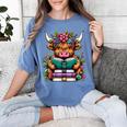 Highland Cow Book Floral Bookworm Women's Comfort Colors T-Shirt Chalky Mint Highland Cow Book Floral Bookworm Women's Comfort Colors T-Shirt Chalky Mint