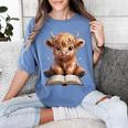 Highland Cow Reading Book Bookworm Women's Comfort Colors T-Shirt Chalky Mint Highland Cow Reading Book Bookworm Women's Comfort Colors T-Shirt Chalky Mint