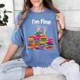 I'm Fine Reading Books Reader Book Lover Librarian Women's Comfort Colors T-Shirt Chalky Mint