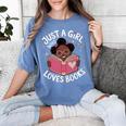 Just A Girl Who Loves Books Cute African American Afro Women's Comfort Colors T-Shirt Chalky Mint Just A Girl Who Loves Books Cute African American Afro Women's Comfort Colors T-Shirt Chalky Mint