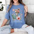 Just A Girl Who Loves Books Messy Bun Book Skeleton Bookworm Women's Comfort Colors T-Shirt Chalky Mint