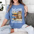 Just a Girl Who Loves Cats And Books Women's Comfort Colors T-Shirt Chalky Mint Just a Girl Who Loves Cats And Books Women's Comfort Colors T-Shirt Chalky Mint