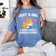 Just A Girl Who Loves Dogs And Books Reading Dog Puppy Lover Women's Comfort Colors T-Shirt Chalky Mint Just A Girl Who Loves Dogs And Books Reading Dog Puppy Lover Women's Comfort Colors T-Shirt Chalky Mint