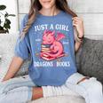 Just A Girl Who Loves Dragons And Books Dragon Reading Lover Women's Comfort Colors T-Shirt Chalky Mint Just A Girl Who Loves Dragons And Books Dragon Reading Lover Women's Comfort Colors T-Shirt Chalky Mint