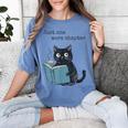 Just One More Chapter Bookworm Cat Book Lover Women's Comfort Colors T-Shirt Chalky Mint