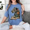 Leopard Book Flower Women's Comfort Colors T-Shirt Chalky Mint
